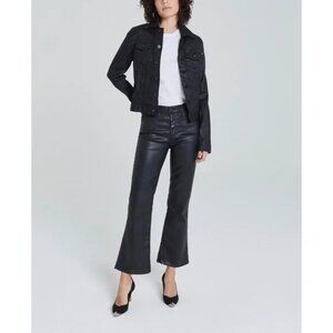 AG Adriano Goldschmied Denim Black Coated Robyn Jacket Sz L